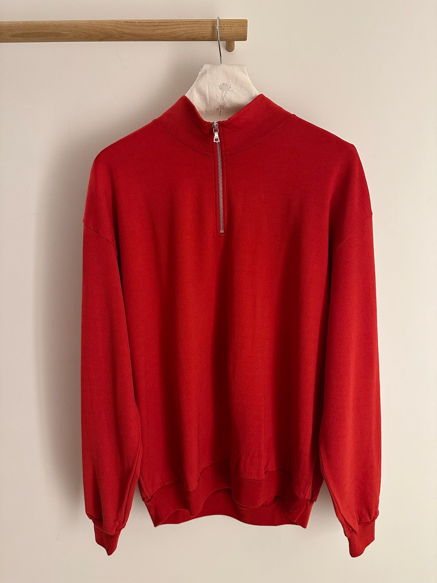 Auralee Light Wool Sweat Half Zip P/O