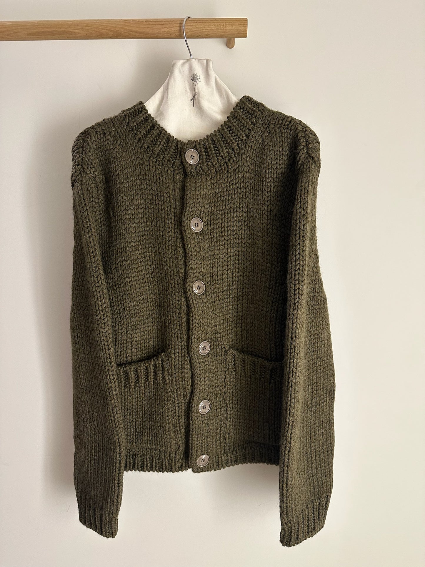 Our Legacy Over Cardigan Olive Mega Alpaca Wool