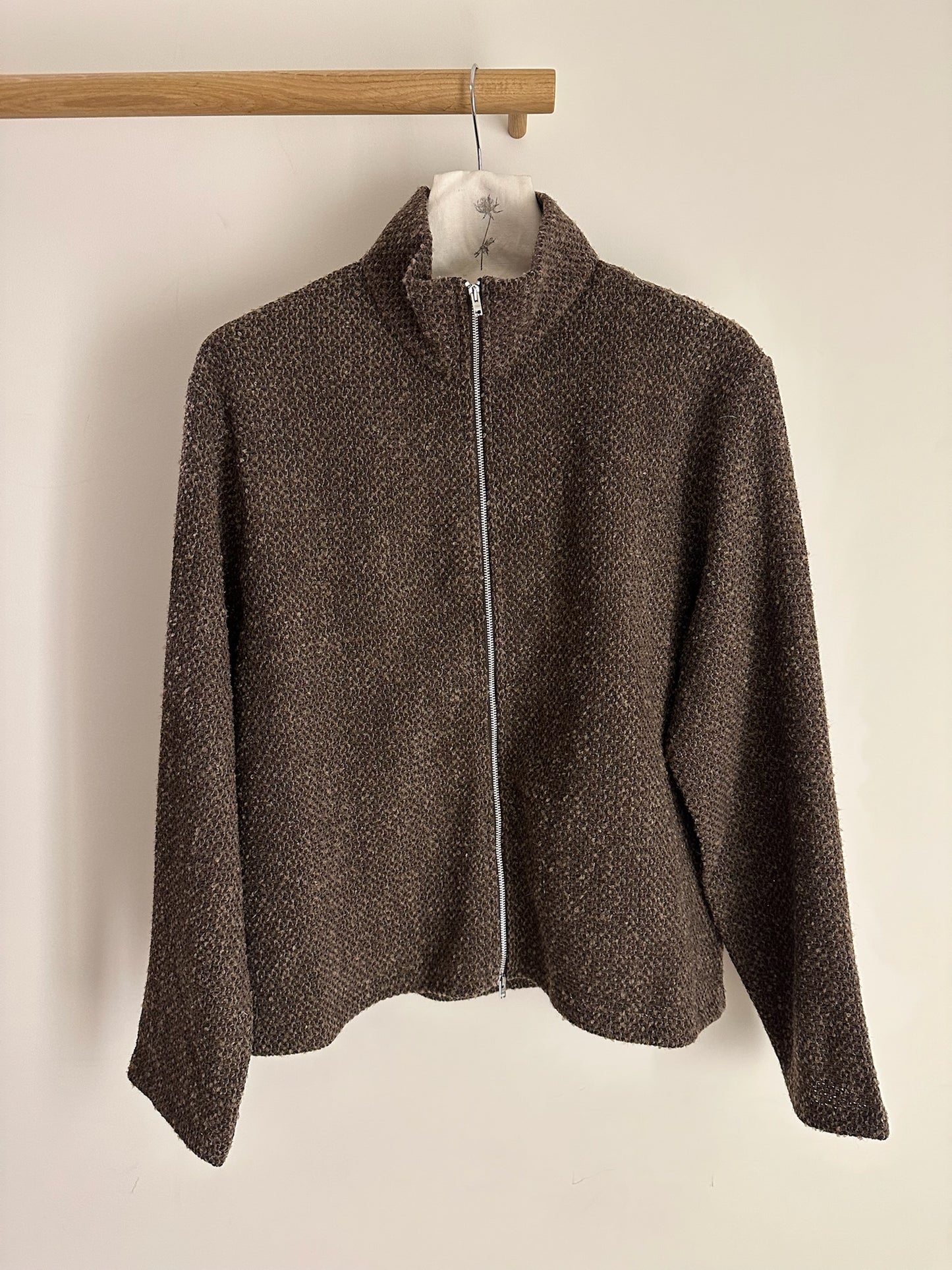 Our Legacy Shrunken Fullzip Polo Brown Sparse Buckle Weave