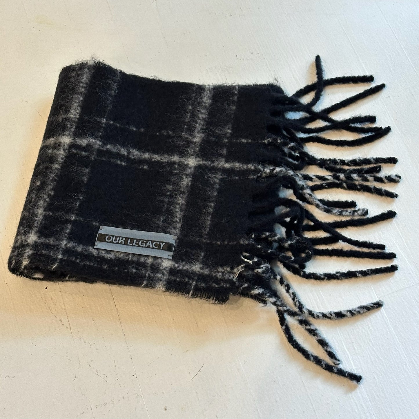 Our Legacy Estate Scarf Black Fuzzy Alpaca