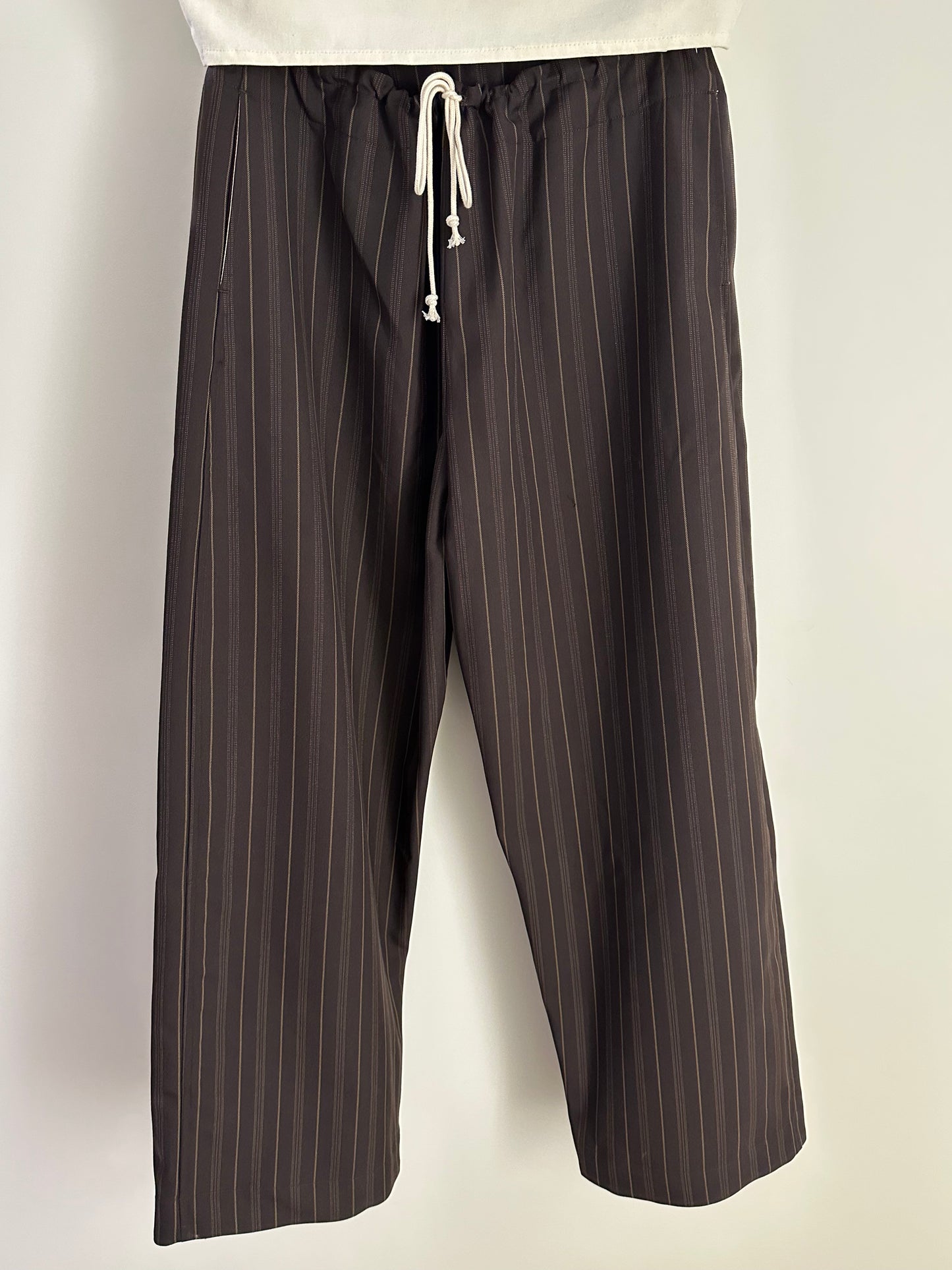 Unkruid Long Days Pants Brown Striped Worsted Suiting