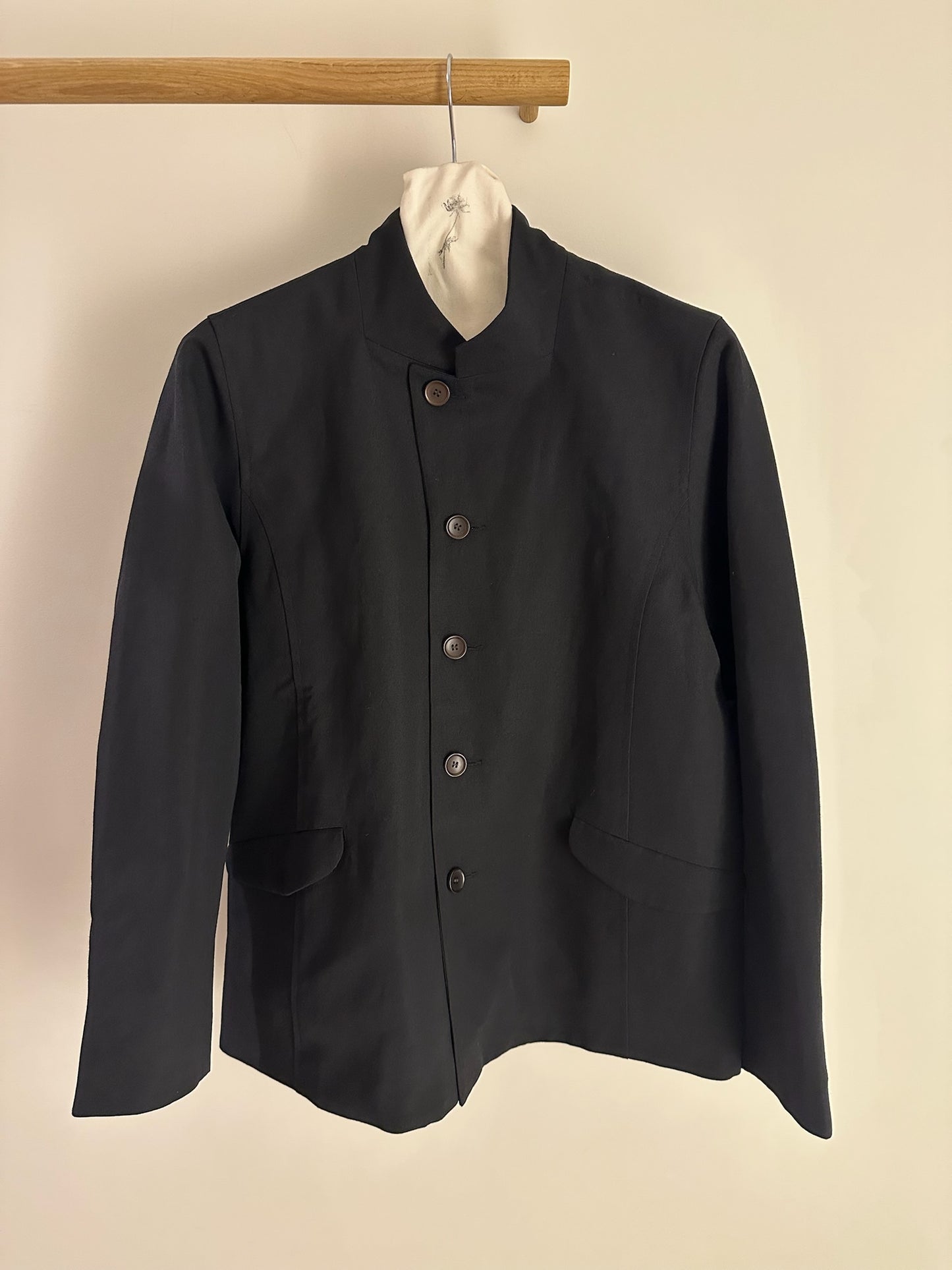 Unkruid Long Walks Jacket Black Wool Washi Twill