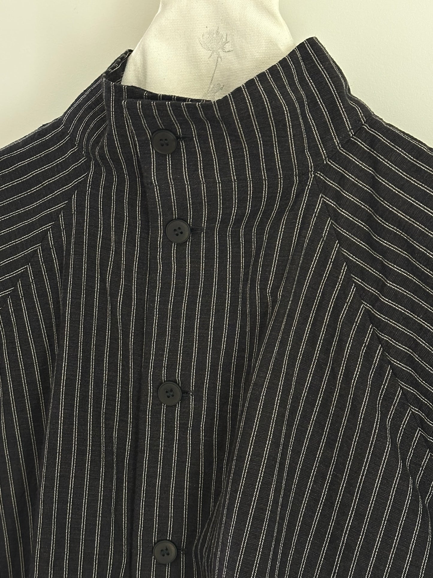 Unkruid Hutten Shirt Black/Brown Fine Striped Shirting